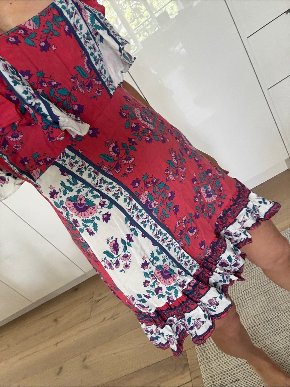Red Floral Ruffle Sundress - Picture 9 of 13